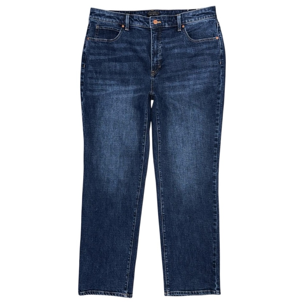 Talbots Curvy Fit Straight Leg Jeans Adelaide Dark Wash Stretch Women’s 14 EUC
